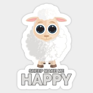 Sheep Make Me Happy Sticker